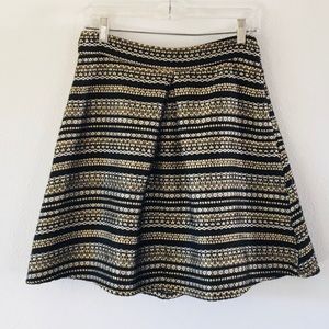 Black and Gold A Line Holiday Skirt